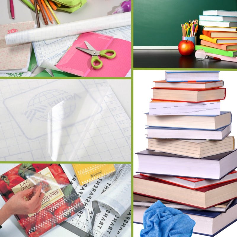 Transparente selbstklebende Buchfolie zum Schutz von Schulbüchern und Lehrmaterialien