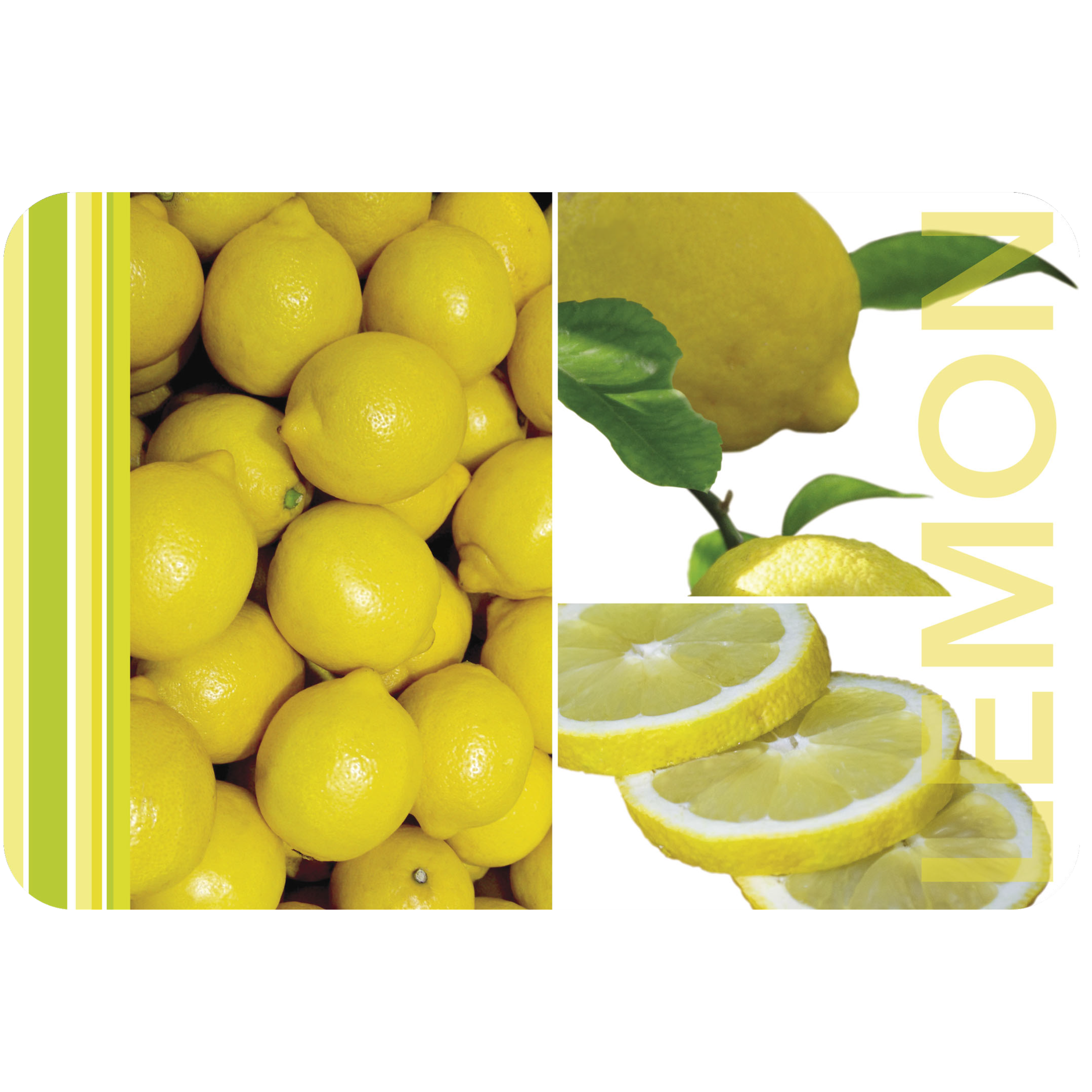 Rechteckiges Tischset Früchte aus Kunststoff in Lemon Gelb mit Anti-Fleck-Beschichtung für einfache Reinigung
