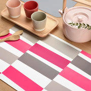 Rechteckiges Tischset Streifen aus Kunststoff mit abwischbarer Oberfläche und modernem Design