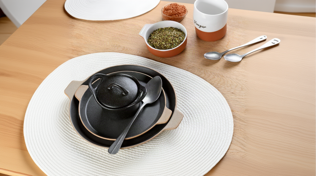 Gewebtes Tischset, oval