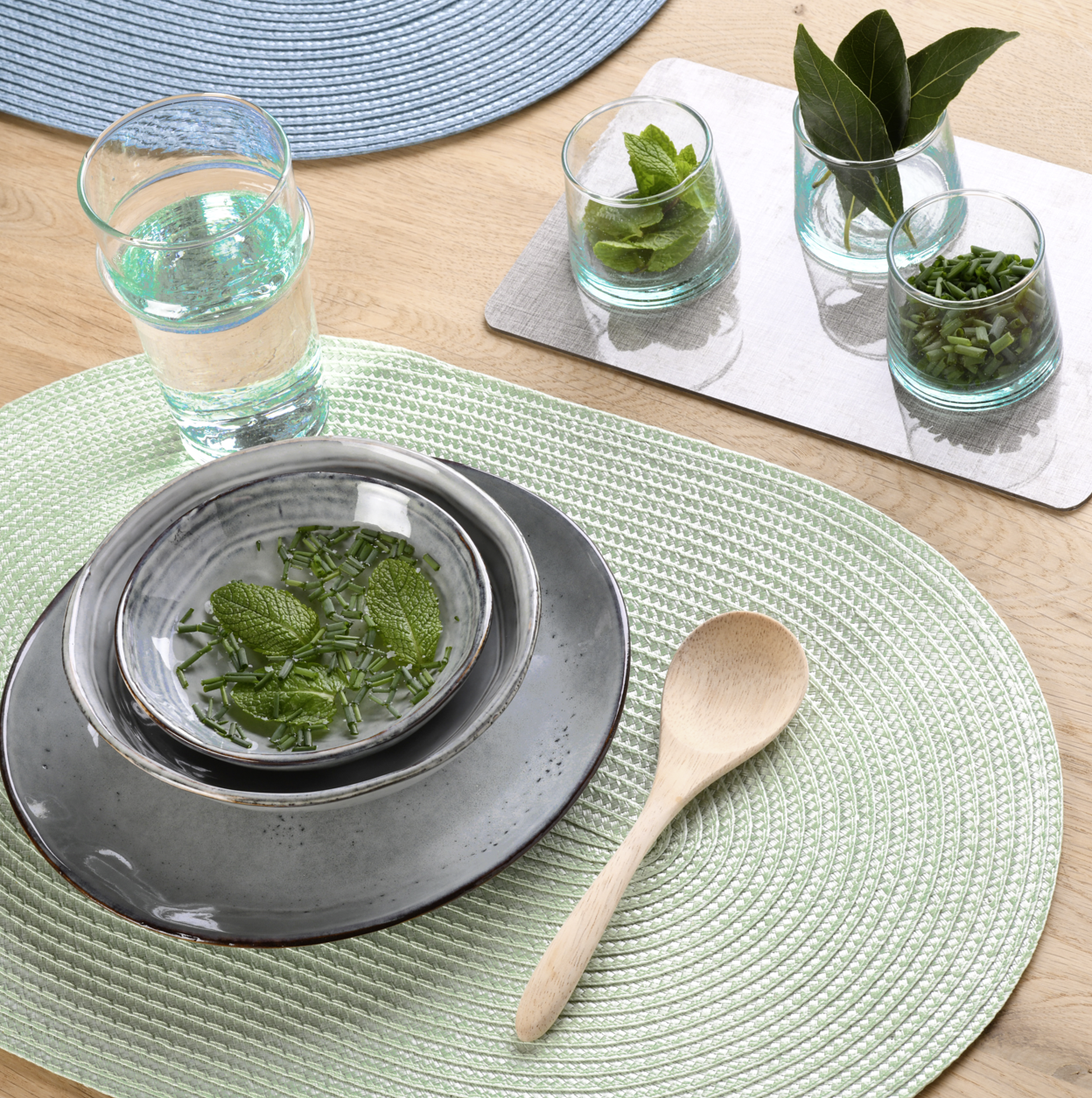 Gewebtes Tischset, oval