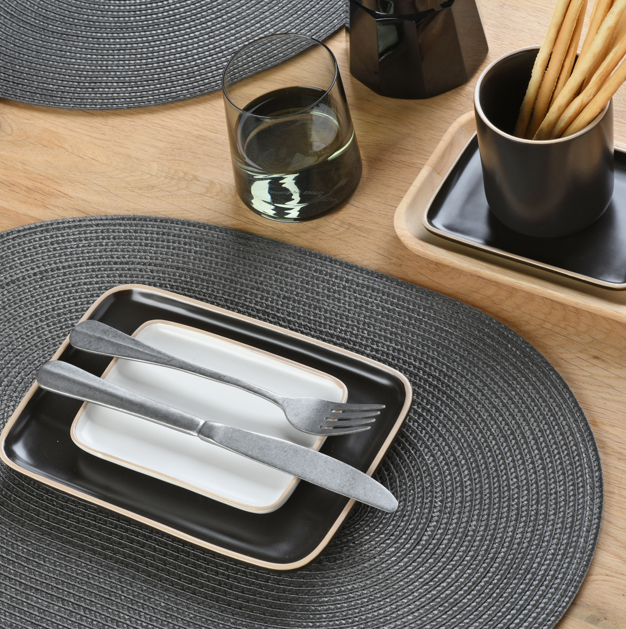 Gewebtes Tischset, oval