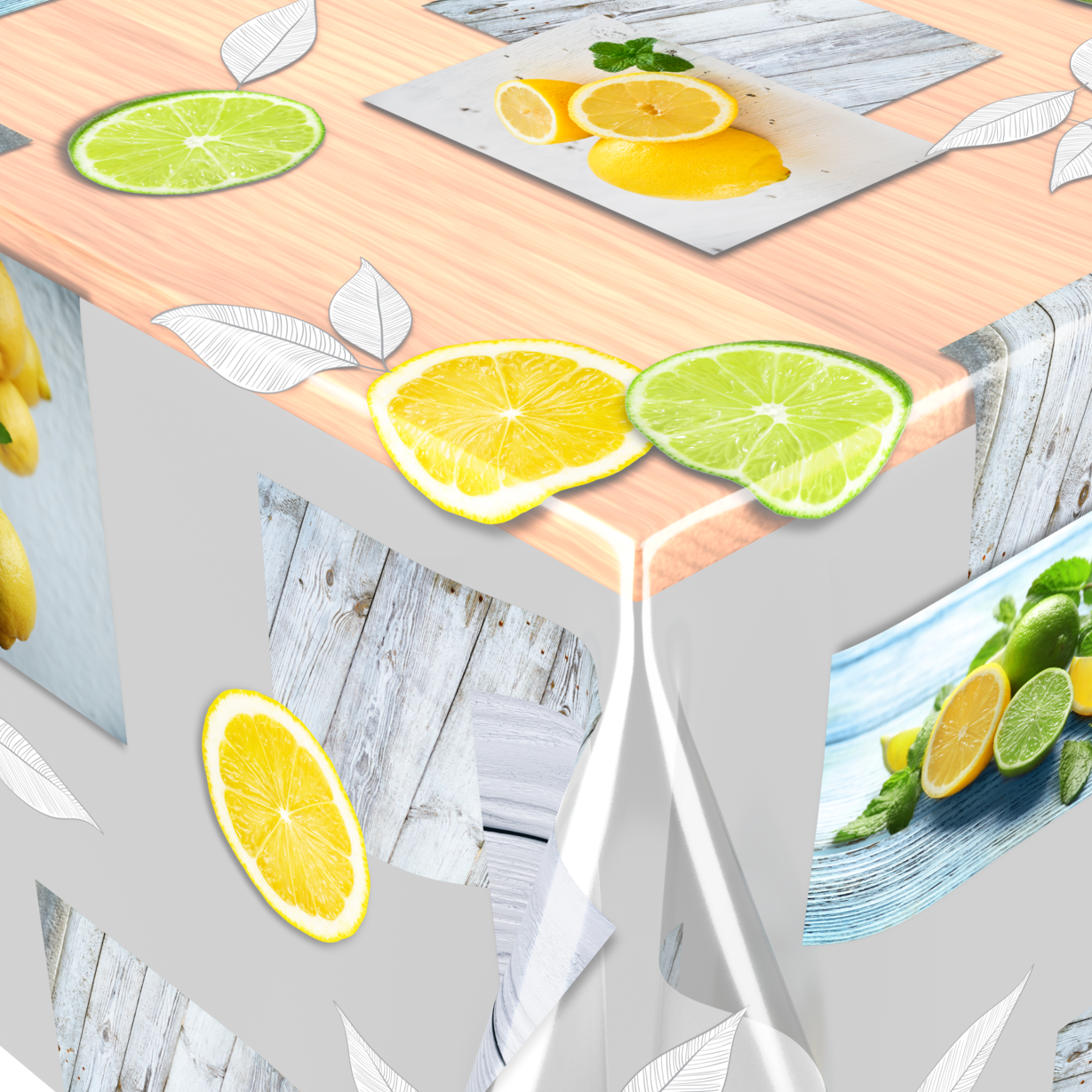 Tischfolie Transparent "Zitrone"