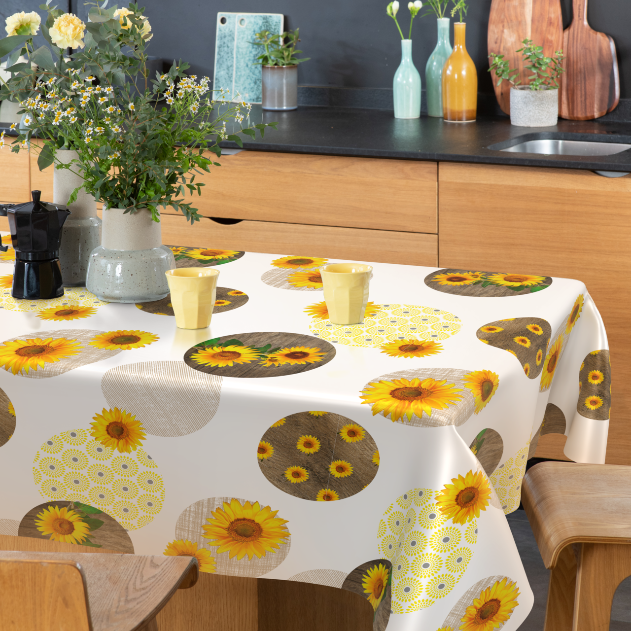 Wachstischdecke Blumen