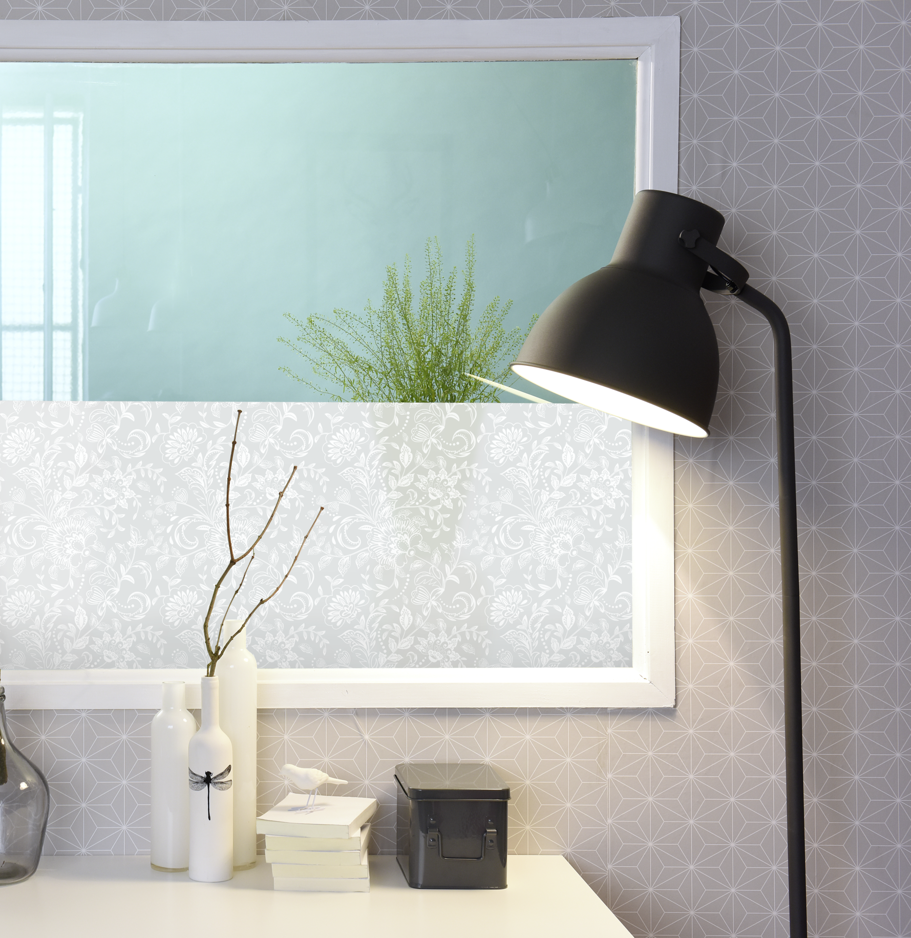 Vitrostatic Sichtschutzfolie Fenster "Blumen"