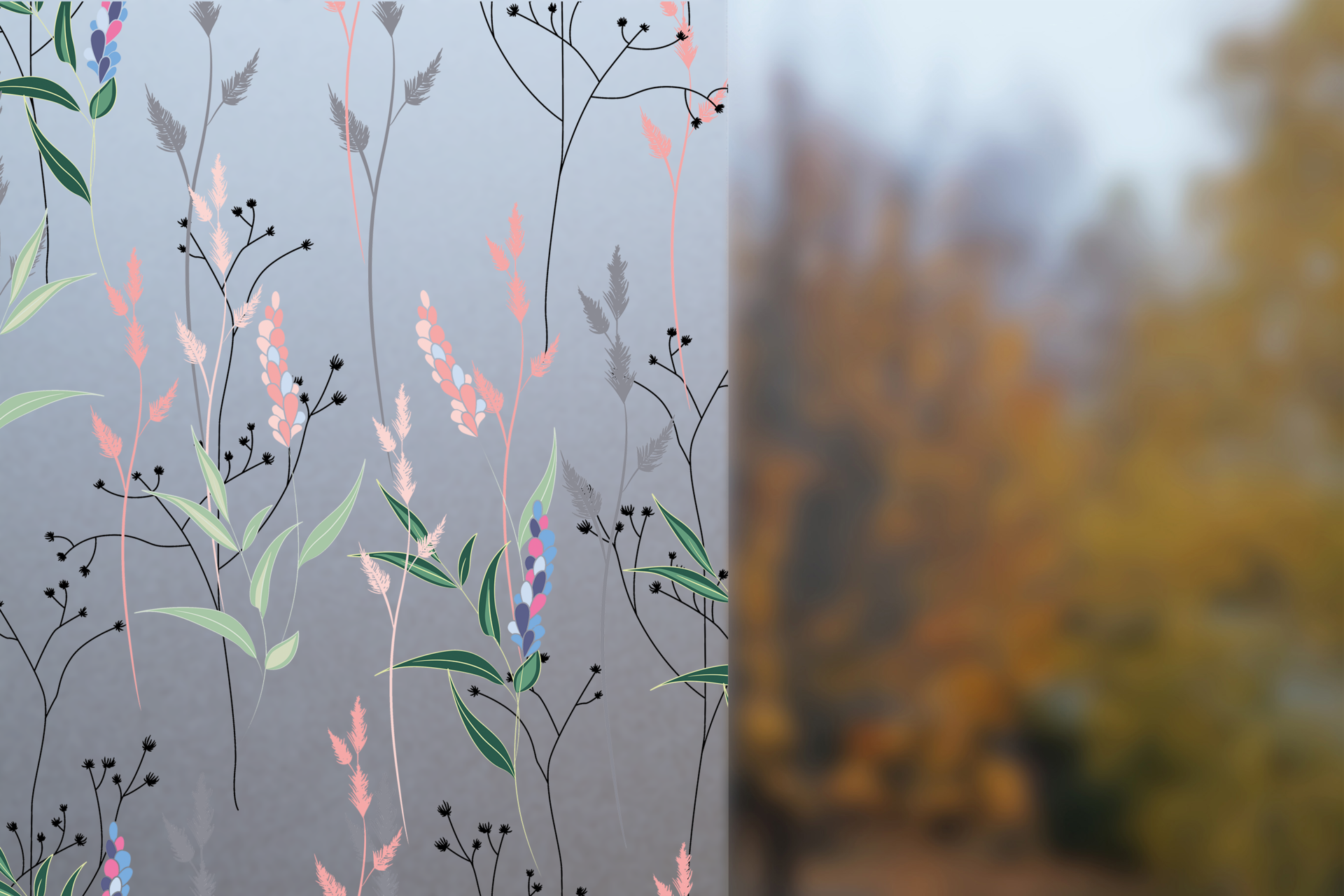 Vitrostatic Sichtschutzfolie Fenster "Blumen"