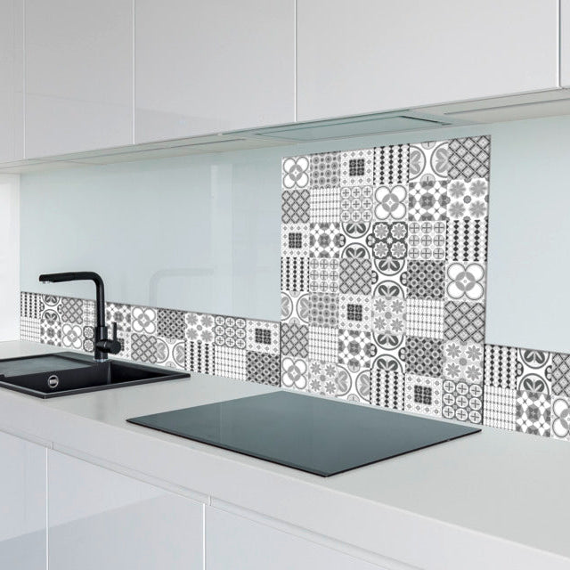 Küchenrückwand selbstklebend "Fliesenoptik", Aluminium