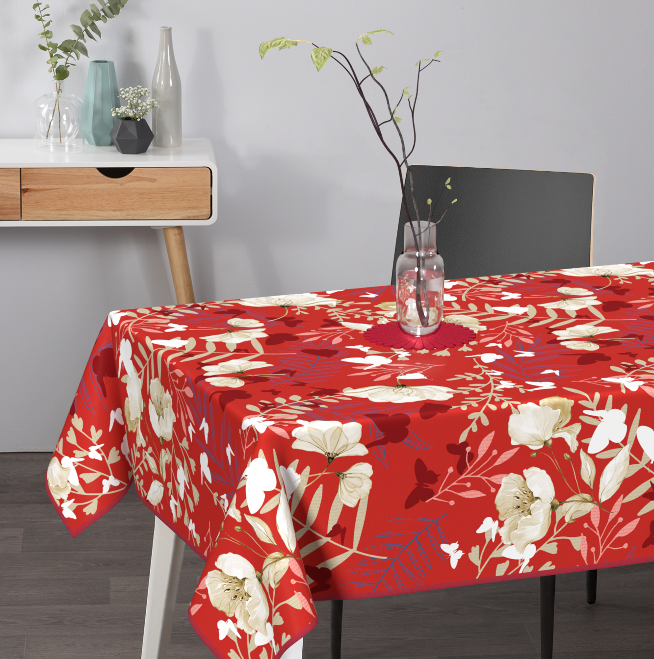 Textile Tischdecke Blumen