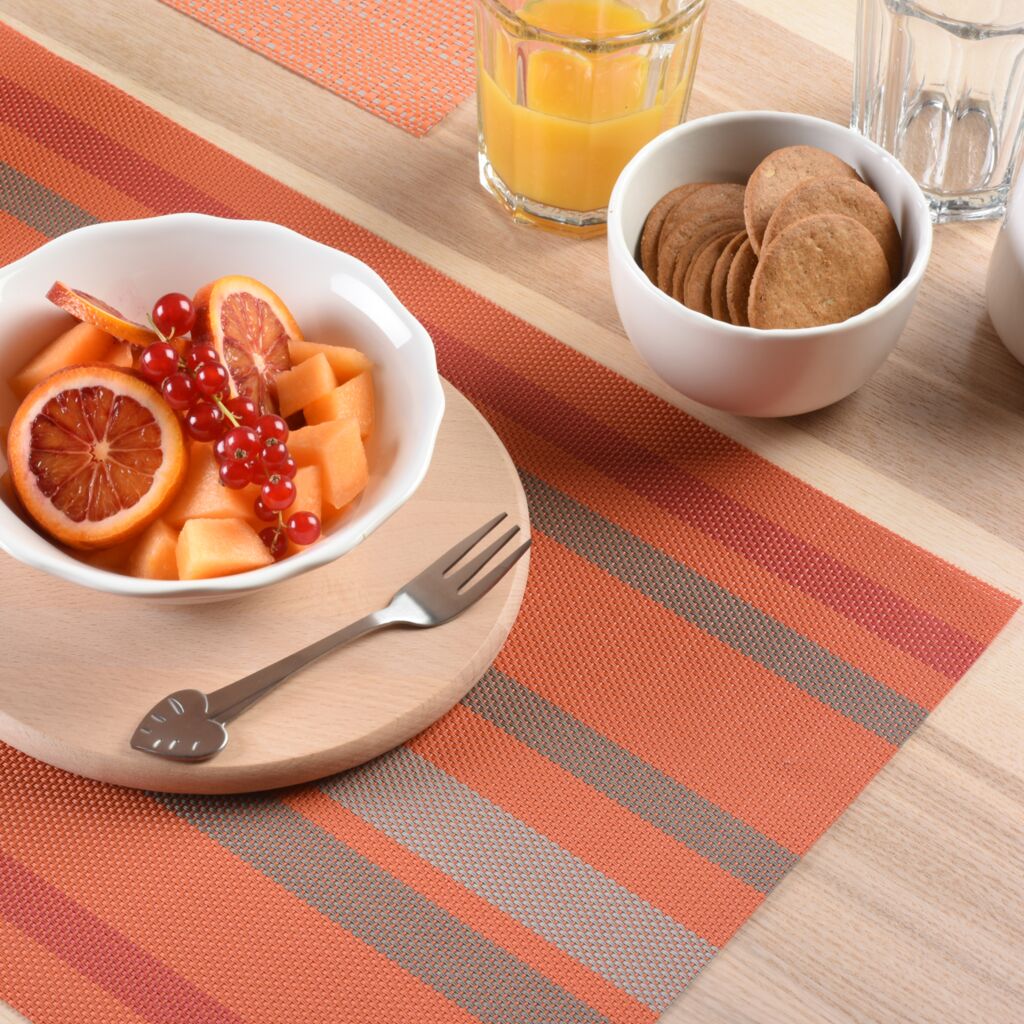 Tischset Stripes orange - 45x30cm, rechteckig