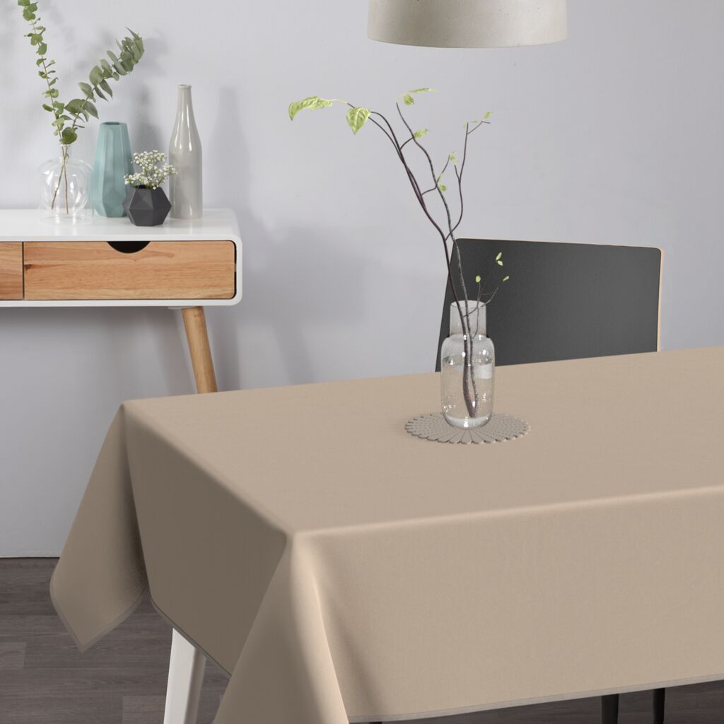 Tischdecke taupe - 180cm, rund | Venilia