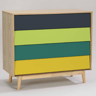 Regal, Schrank mit selbstklebenden Klebefolien, einfarbig, anthrazit, gelb, curry, grün